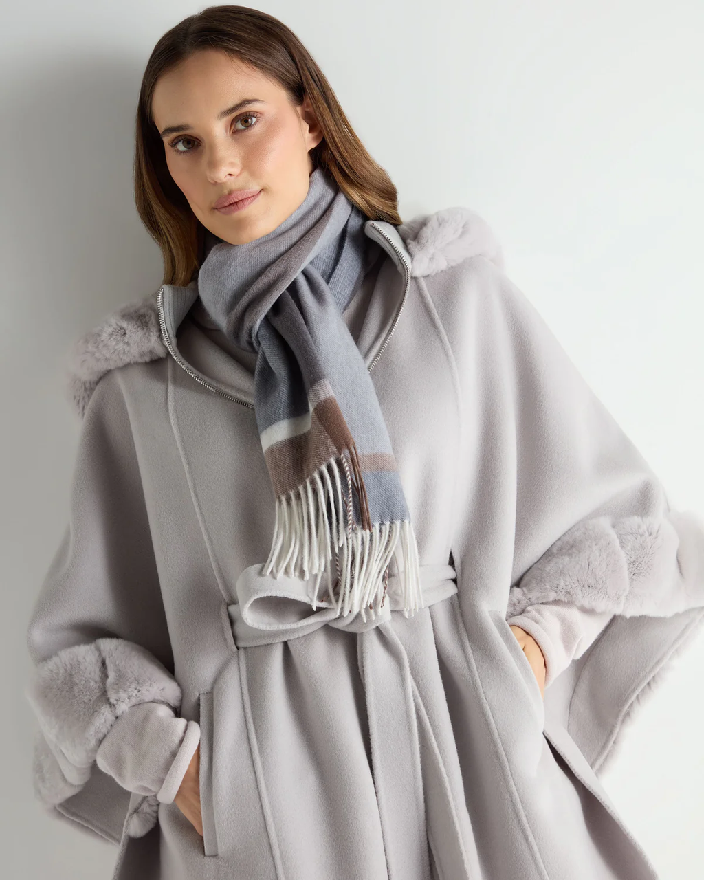 Unisex Vireiya Cashmere Check Scarf