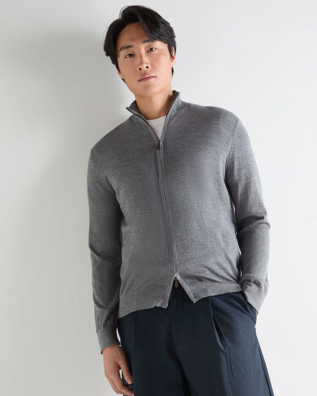 Men's Vireiya Fine Gauge Cashmere Full Zip Jumper