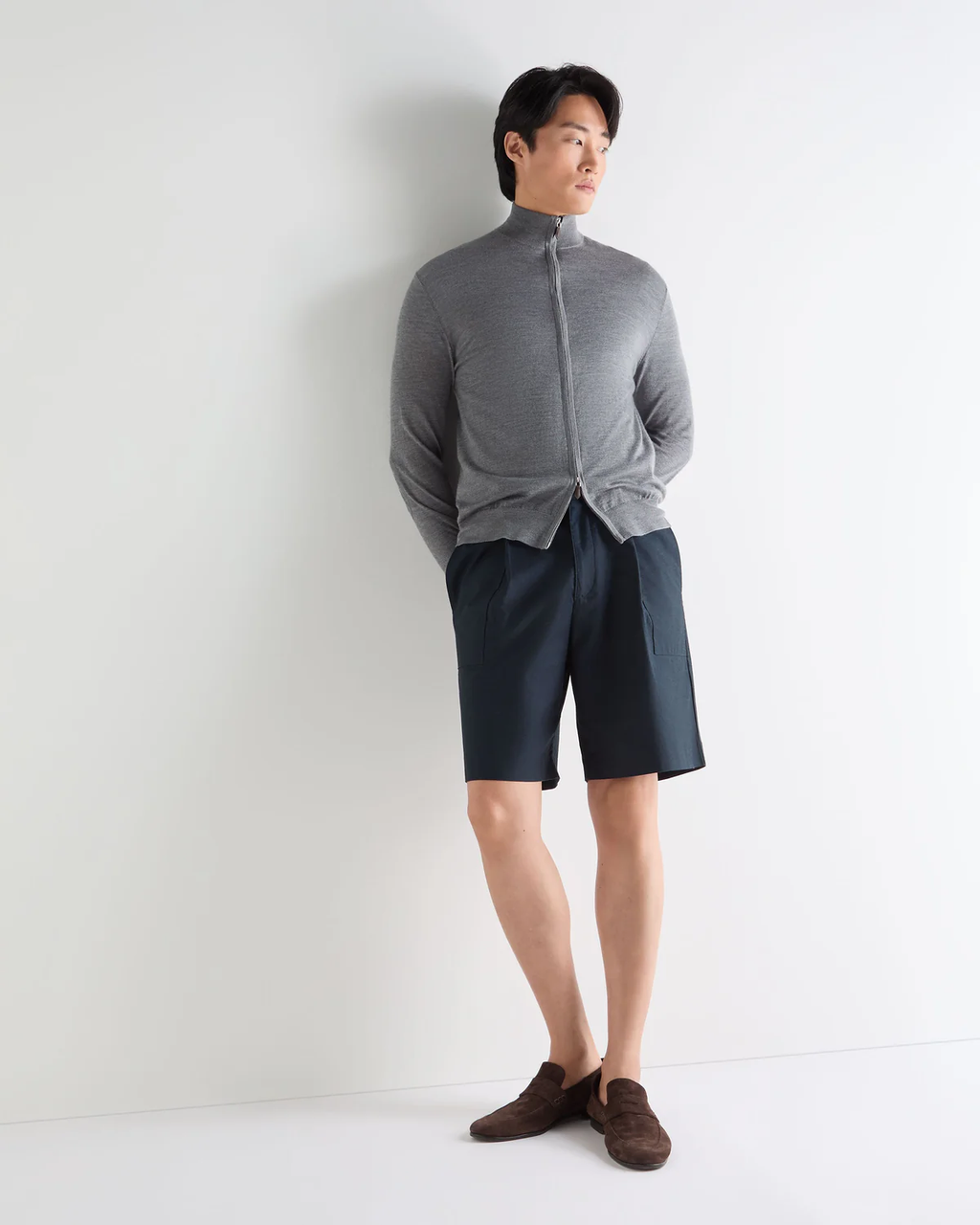 Men's Vireiya Fine Gauge Cashmere Full Zip Jumper