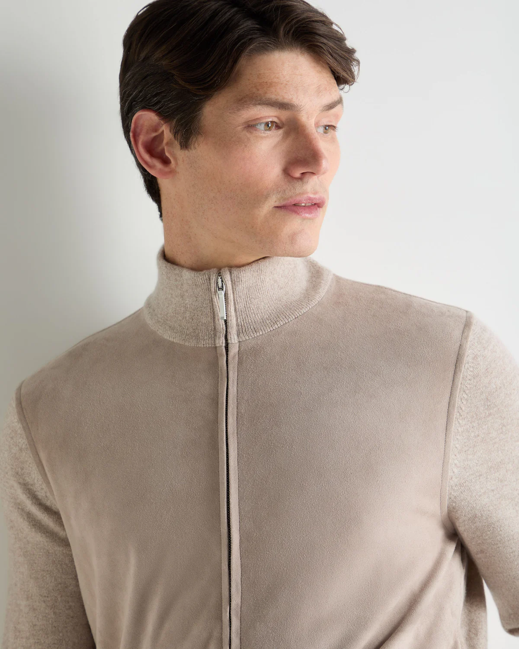 Men's Suede Front Zip Through